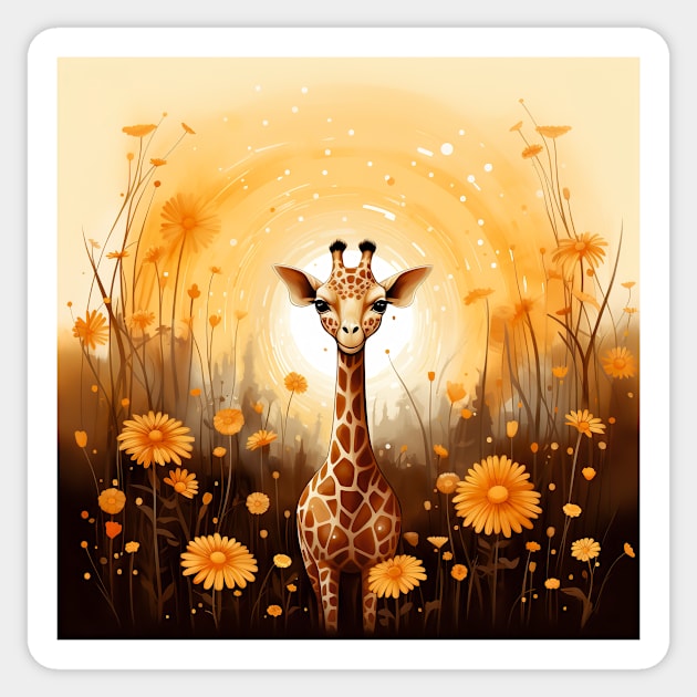 Beautiful giraffe Sticker by Geminiartstudio